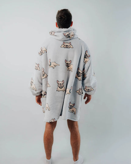 Comfy Moment džemperis-antklodė #Bulldog – storas, purus sherpa, oversize