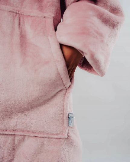 Comfy Moment rožinis #Pink pledas-džemperis – storas, purus, „sherpa“ audinio, laisvo kirpimo