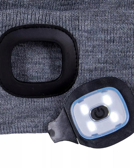 Žieminė kepurė Reis su išimamu LED žibintuvu, USB įkraunama, pašiltinta vilna