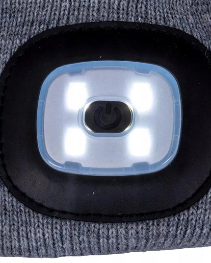 Žieminė kepurė Reis su išimamu LED žibintuvu, USB įkraunama, pašiltinta vilna