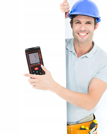 Lazerinis atstumo matuoklis skaitmeninis kampainis (inclinometras) matuoklis, gulsčiukas, atmintis 40m