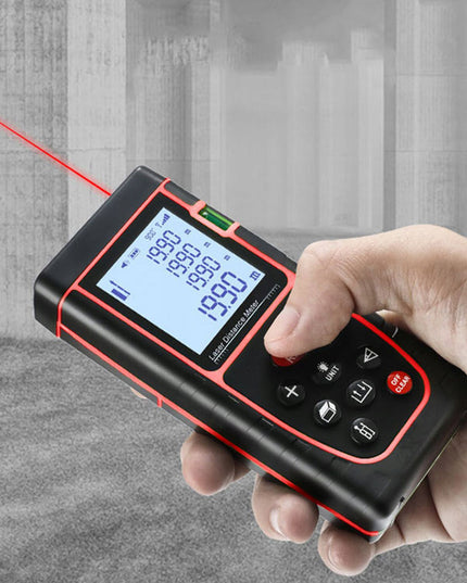 Lazerinis atstumo matuoklis skaitmeninis kampainis (inclinometras) matuoklis, gulsčiukas, atmintis 40m