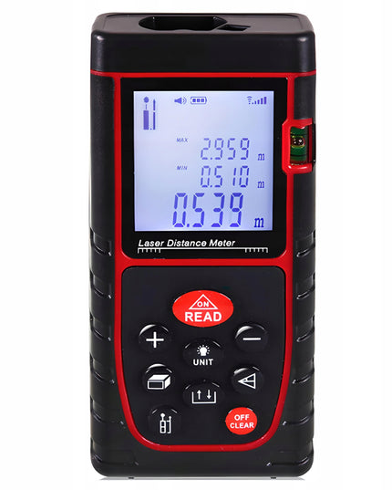 Lazerinis atstumo matuoklis skaitmeninis kampainis (inclinometras) matuoklis, gulsčiukas, atmintis 40m