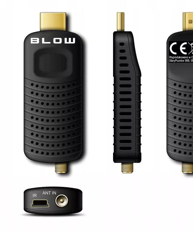 Televizijos imtuvas DVB-T2 HEVC H.265 FULL HD MINI STICK su nuotolinio valdymo pulteliu ir baterijomis