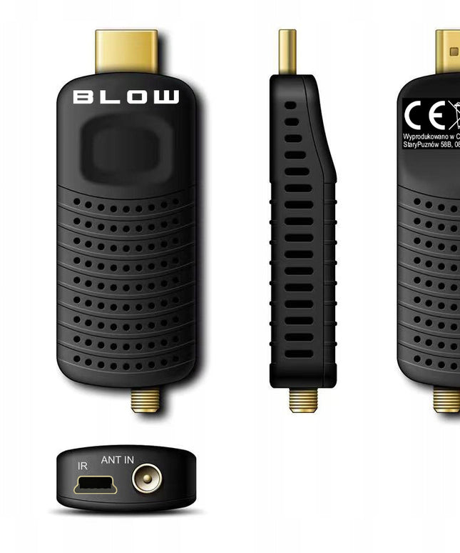 Televizijos imtuvas DVB-T2 HEVC H.265 FULL HD MINI STICK su nuotolinio valdymo pulteliu ir baterijomis