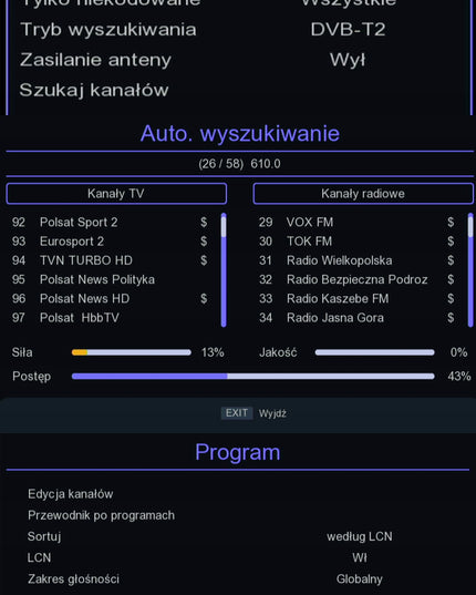 Televizijos imtuvas DVB-T2 HEVC H.265 FULL HD MINI STICK su nuotolinio valdymo pulteliu ir baterijomis