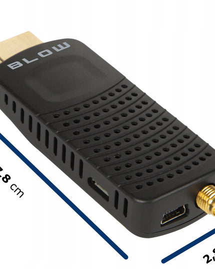 Televizijos imtuvas DVB-T2 HEVC H.265 FULL HD MINI STICK su nuotolinio valdymo pulteliu ir baterijomis