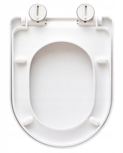 Balta, švelniai nusileidžianti, atsegama tualeto sėdynė ir dangtis, skirta CERSANIT, KOŁO, ROCA