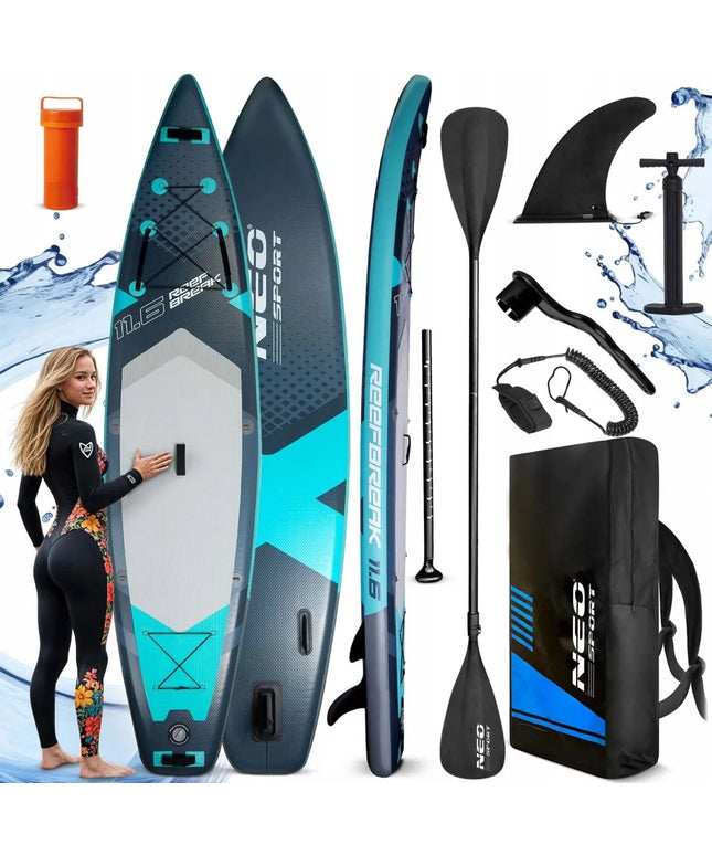 SUP lenta, irklentė Neo-sport Reefbreak 350 x 81 x 15 cm visapusiškas rinkinys
