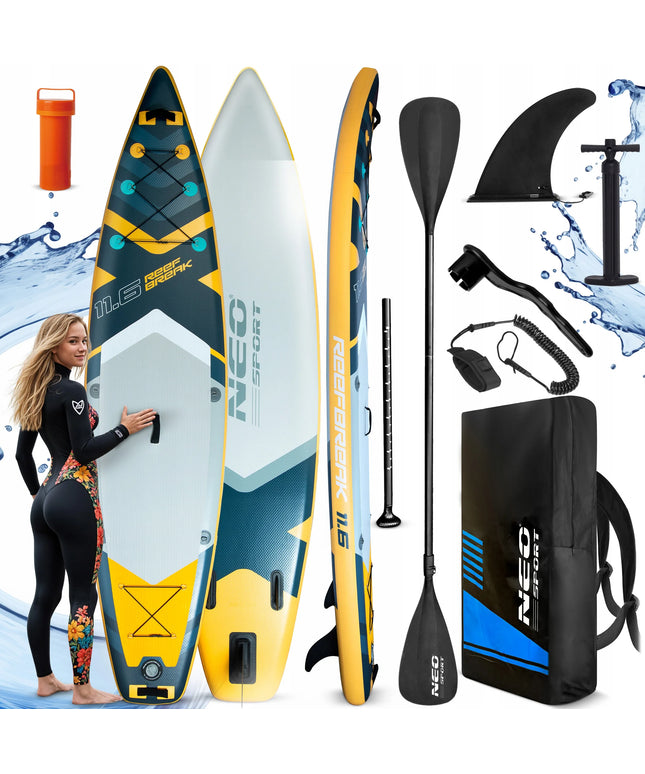 SUP lenta, irklentė Neo-sport Reefbreak 350 x 81 x 15 cm, visas komplektas plaukiojimui