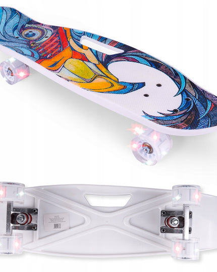 RIEDLENTĖ FISZKA VAIKAMS SU RANKENA DENYJE ŠVIEČIANTYS LED RATUKAI TVIRTA