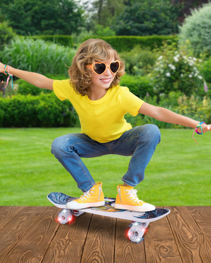 RIEDLENTĖ FISZKA VAIKAMS SU RANKENA DENYJE ŠVIEČIANTYS LED RATUKAI TVIRTA