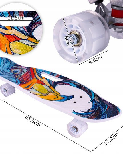 RIEDLENTĖ FISZKA VAIKAMS SU RANKENA DENYJE ŠVIEČIANTYS LED RATUKAI TVIRTA