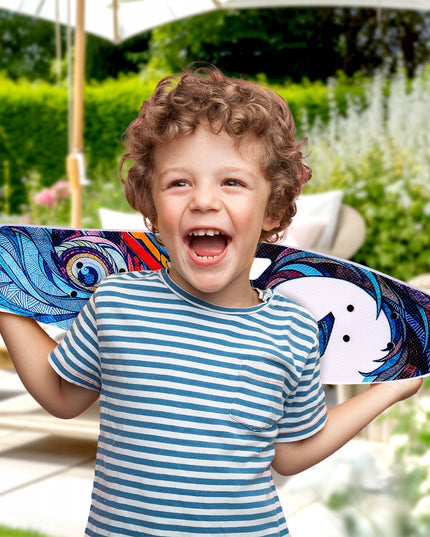 RIEDLENTĖ FISZKA VAIKAMS SU RANKENA DENYJE ŠVIEČIANTYS LED RATUKAI TVIRTA