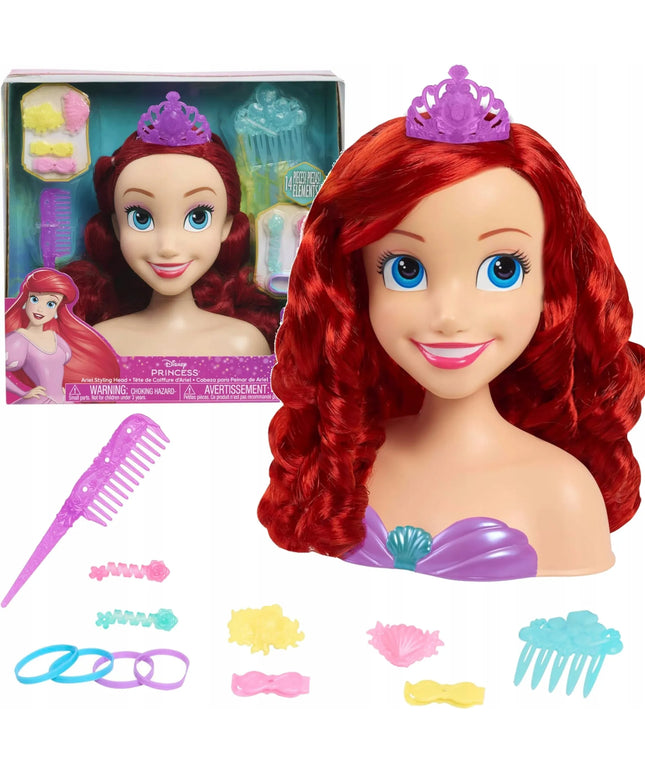 Disney Ariel plaukų formavimo ir šukavimo galva 14 dalių