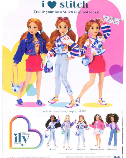 DISNEY ILY 4EVER madinga 30 cm lėlė su Stitch motyvais ir priedais