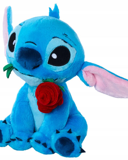 „Disney Lilo ir Stitch“ pliušinis žaislas Stitchas su rože burnoje, 25 cm