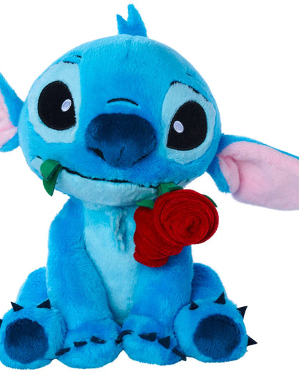 „Disney Lilo ir Stitch“ pliušinis žaislas Stitchas su rože burnoje, 25 cm