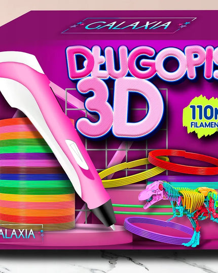 GALAXIA 3D pieštukas vaikams, 3D spausdintuvas su šablonais ir 110 m PLA gijomis