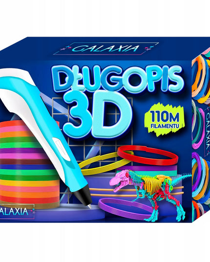 GALAXIA 3D pieštukas vaikams, 3D spausdintuvas su šablonais ir 110 m PLA gijomis