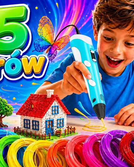 BLOW 3D rašiklio rinkinys vaikams su stovu, įkrovikliu ir 115 m kaitinimo siūlelių