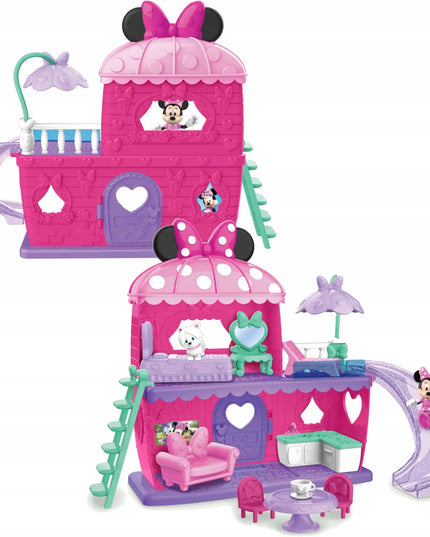 Just Play Minnie Mouse dviejų aukštų namelis su čiuožykla, figūrėlėmis ir aksesuarais + dovana