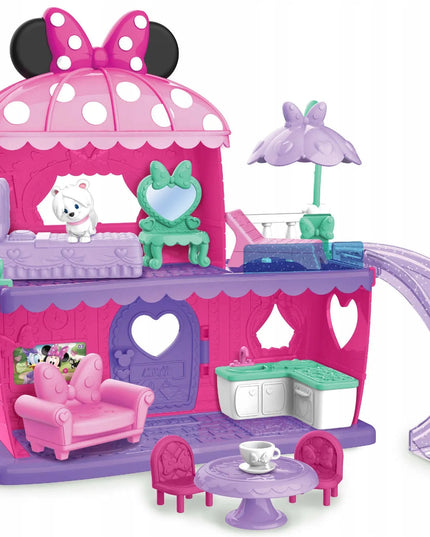 Just Play Minnie Mouse dviejų aukštų namelis su čiuožykla, figūrėlėmis ir aksesuarais + dovana