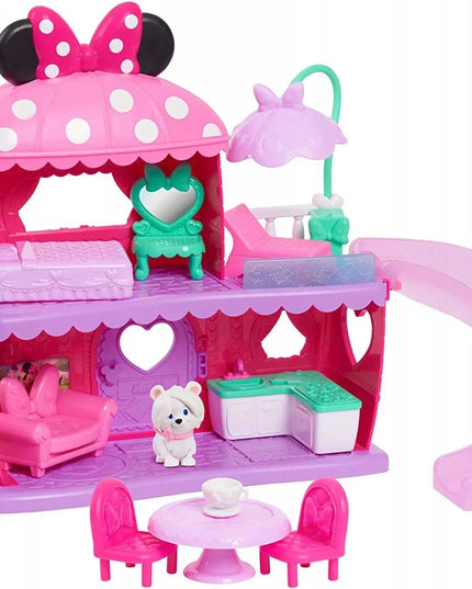 Just Play Minnie Mouse dviejų aukštų namelis su čiuožykla, figūrėlėmis ir aksesuarais + dovana