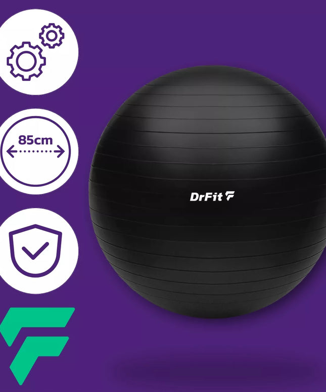 DRFIT mankštos ir gimnastikos kamuolys su pompa joga pilates Ø85