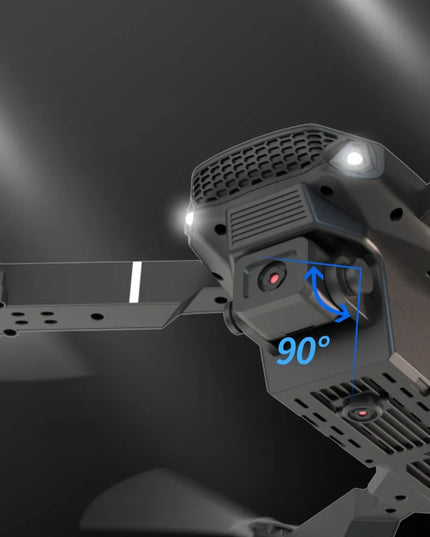 Dronas E88LCD su valdikliu su LCD ekranu, 2 kameromis, 3 akumuliatoriais, „Wi-Fi“, „Optical Flow“, 115 g, veikimo nuotolis iki 250 m