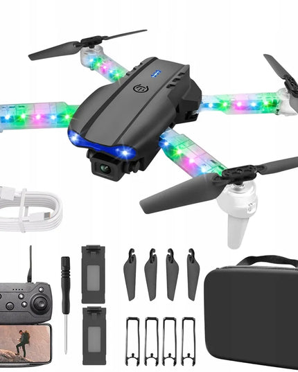 Bedee E99 sulankstomas dronas su kamera, LED apšvietimu ir laikymo krepšiu