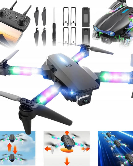 Bedee E99 sulankstomas dronas su kamera, LED apšvietimu ir laikymo krepšiu