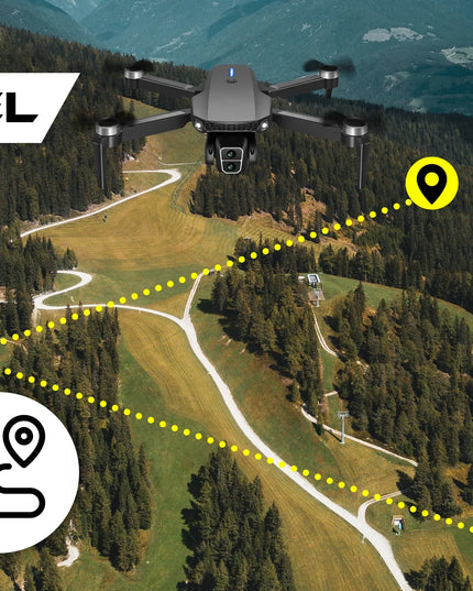 A88GT dronas su 2 kameromis, Wi‑Fi, valdikliu su ekranu, 3 akumuliatoriais, bešepetėliu varikliu, 300 m veikimo nuotoliu, 130 g