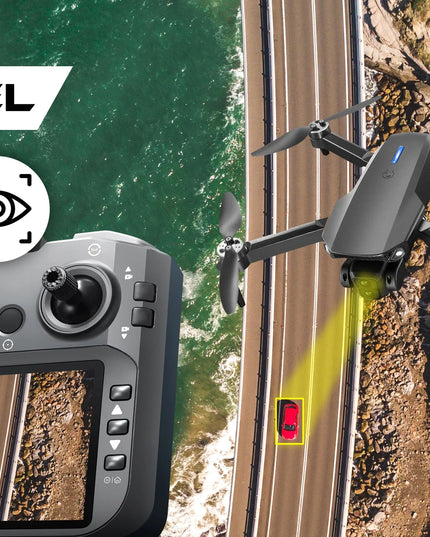 A88GT dronas su 2 kameromis, Wi‑Fi, valdikliu su ekranu, 3 akumuliatoriais, bešepetėliu varikliu, 300 m veikimo nuotoliu, 130 g