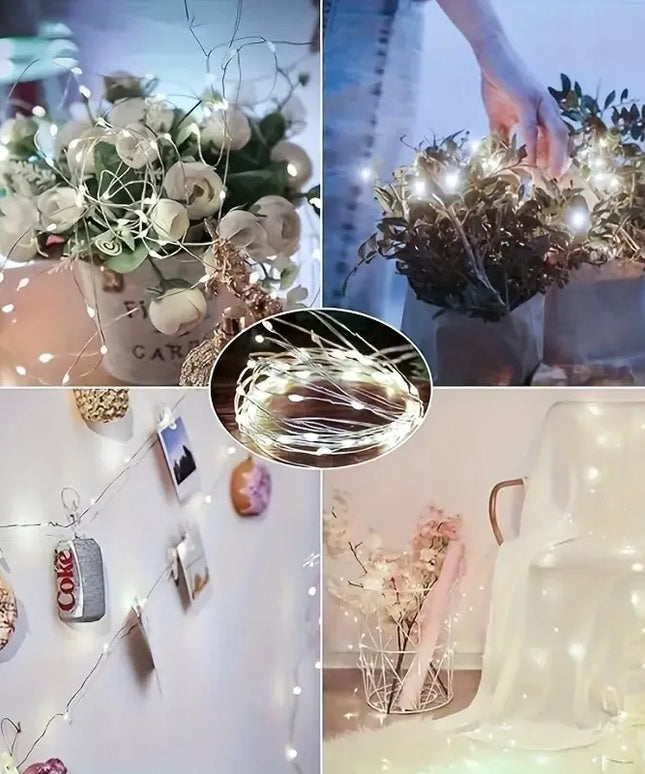 1000 LED girlianda 100 m, šaltai balta, vielinė