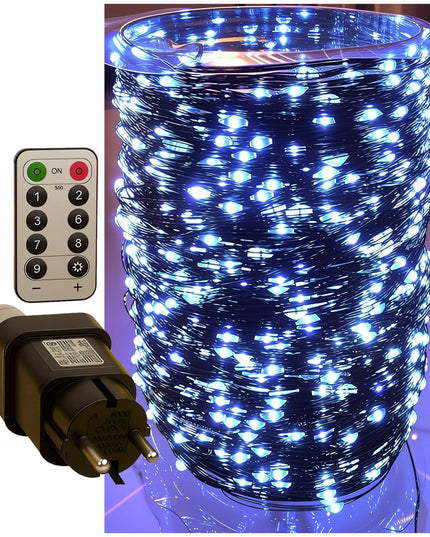 1000 LED girlianda 100 m, šaltai balta, vielinė