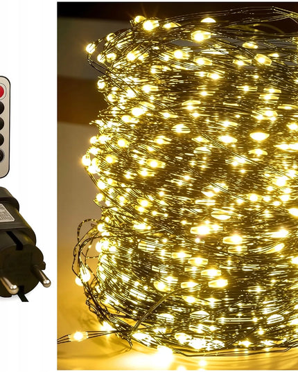 DRUCIK 500 LED Kalėdinės lemputės 50m BALTAS ŠILTAS GIRLIANDA RYŽ