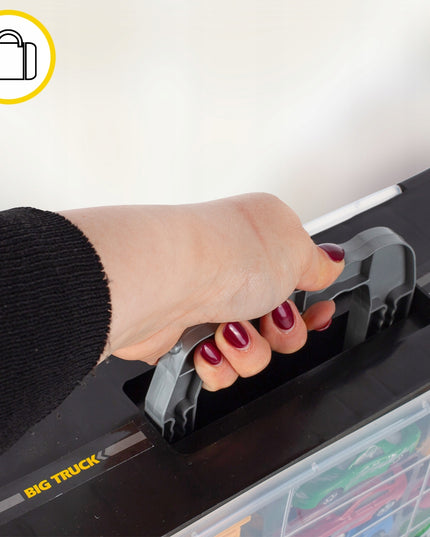 Didelis sunkvežimis žaisliniai automobiliai, paleidimo įrenginys, sunkvežimis transportuotojas 10 automobiliukų didelis