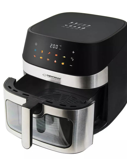 DIDELĖ BERIEBALĖ FRITIUROVĖ ORO KEPTUVĖ 8L 1600W 8 AUTOMATINĖS FUNKCIJOS