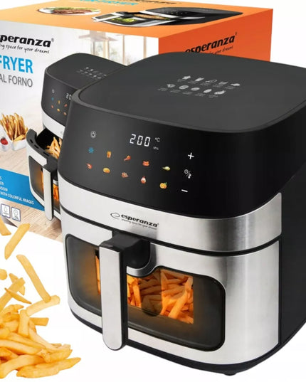 DIDELĖ BERIEBALĖ FRITIUROVĖ ORO KEPTUVĖ 8L 1600W 8 AUTOMATINĖS FUNKCIJOS
