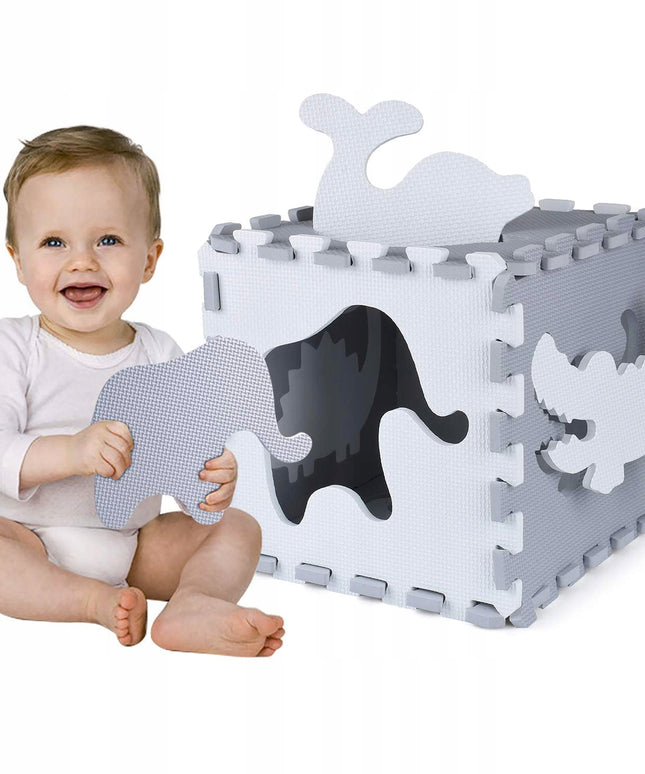 DIDELIS STORAS EDUKACINIS PUTPLASČIO DĖLIONIŲ kilimėlis XXL SULANKSTOMAS ŽAIDIMŲ KAMPELIS 140 x 140 cm