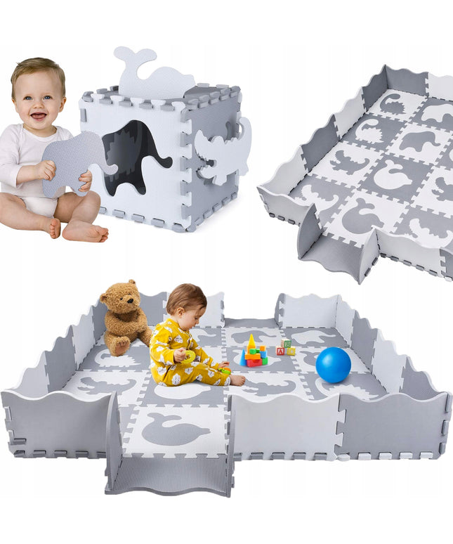 DIDELIS STORAS EDUKACINIS PUTPLASČIO DĖLIONIŲ kilimėlis XXL SULANKSTOMAS ŽAIDIMŲ KAMPELIS 140 x 140 cm