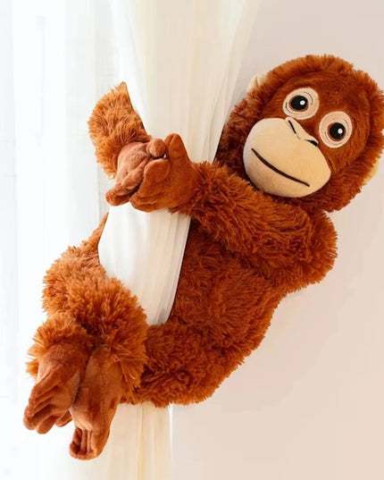 Didelis pliušinis orangutanas 67 cm su lipukais ant rankų ir kojų, WKS