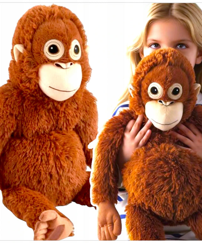 Didelis pliušinis orangutanas 67 cm su lipukais ant rankų ir kojų, WKS