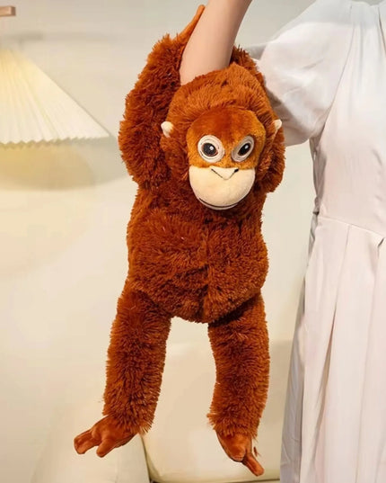 WKS didelis pliušinis orangutanas 90 cm su lipukais ant letenėlių