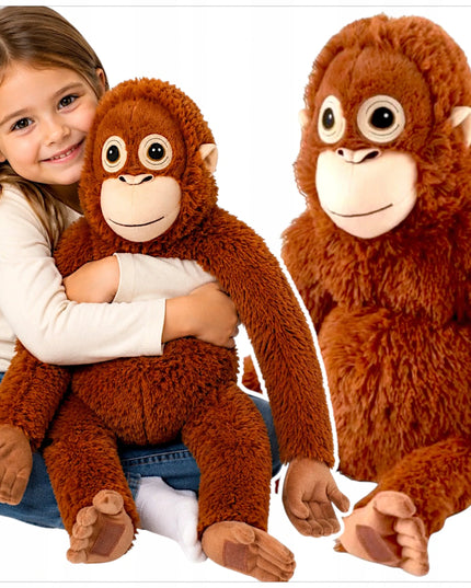 WKS didelis pliušinis orangutanas 90 cm su lipukais ant letenėlių