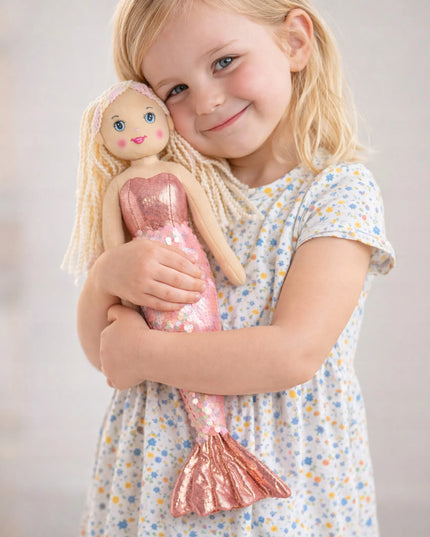 Didelė pliušinė undinėlė – lėlė-žaislas, rožinė, 43 cm