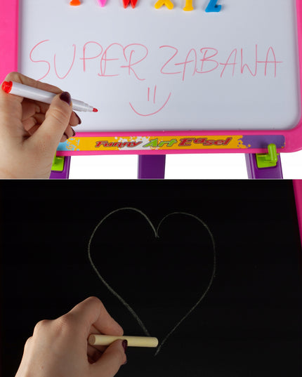 DIDELĖ MAGNETINĖ LENTA RAIDĖMS IR SKAIČIAMS VAIKAMS SAUSAI TRINAMA KREDINĖ