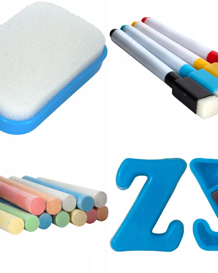 DIDELĖ MAGNETINĖ LENTA RAIDĖMS IR SKAIČIAMS VAIKAMS SAUSAI TRINAMA KREDINĖ