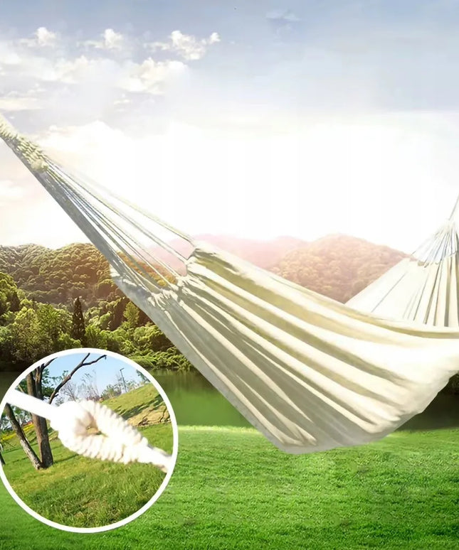 DIDELIS DVIVIEČIAI XXL HAMAKAS 260x150 CM SODUI TVIRTAS IKI 150KG BOHO